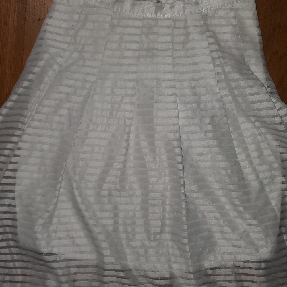 Leifsdottir By Anthrpologie White Striped Skirt - Picture 3 of 11